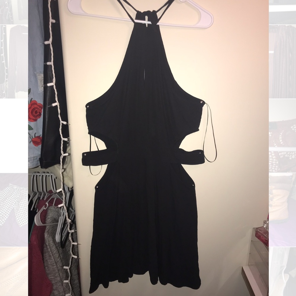 Halter top dress with side cut outs.